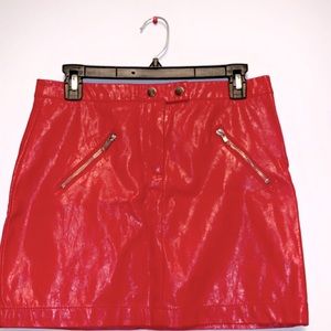 Faux mini leather skirt